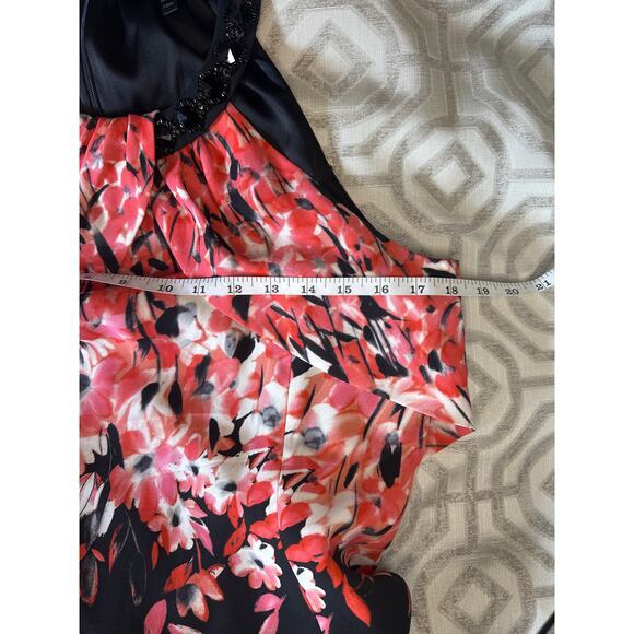 St. John Maxi Gown sz 8 Black Flamingo Print Halter Dress Floral Elegant party - Picture 7 of 12